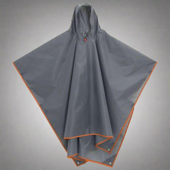 2-in-1 Rain Poncho with Hood in Grey and Orange - Little and Giant Explorers vidaXL