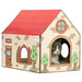 2-in-1 Scratching Board and Cat House - Little and Giant Explorers PawHut