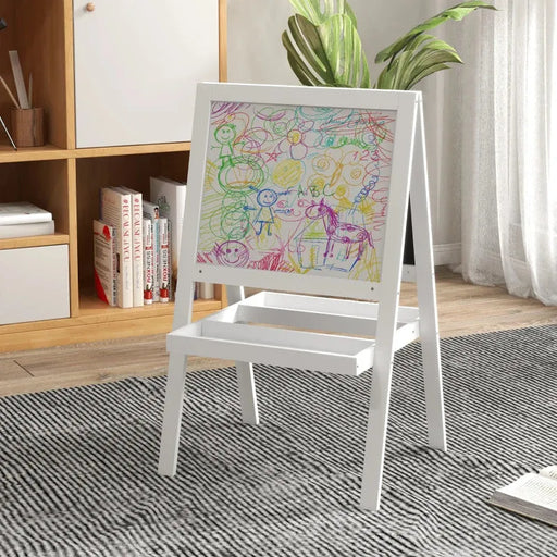 2 in 1 Standing Easel for Toddlers in White - Little and Giant Explorers AIYAPLAY