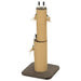 2-in-1 Cat Scratching Post Brown | Dual-Function with 3 Toy Feathers - Little and Giant Explorers PawHut