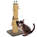 2-in-1 Cat Scratching Post Brown | Dual-Function with 3 Toy Feathers - Little and Giant Explorers PawHut
