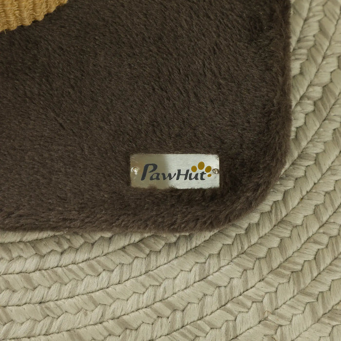 2-in-1 Cat Scratching Post Brown | Dual-Function with 3 Toy Feathers - Little and Giant Explorers PawHut