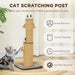 2-in-1 Cat Scratching Post Brown | Dual-Function with 3 Toy Feathers - Little and Giant Explorers PawHut