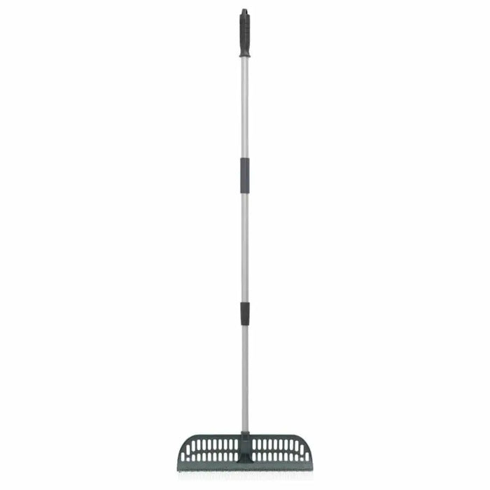 2-in-1 telescopic leaf and artificial grass rake with adjustable nylon bristles
