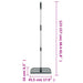 2-in-1 telescopic leaf and artificial grass rake with adjustable nylon bristles, dimensions labeled