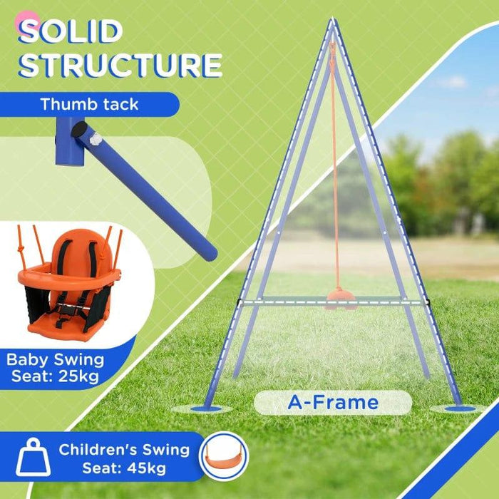 2-in-1 Toddler Garden Swing with Comfortable Seat and Safety Belt - Little and Giant Explorers Outsunny