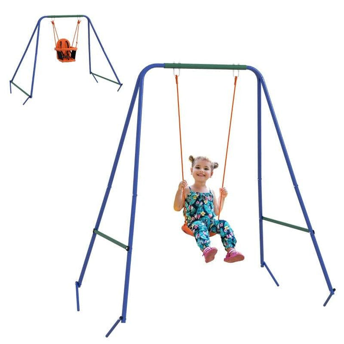 2-in-1 Toddler Garden Swing with Comfortable Seat and Safety Belt - Little and Giant Explorers Outsunny