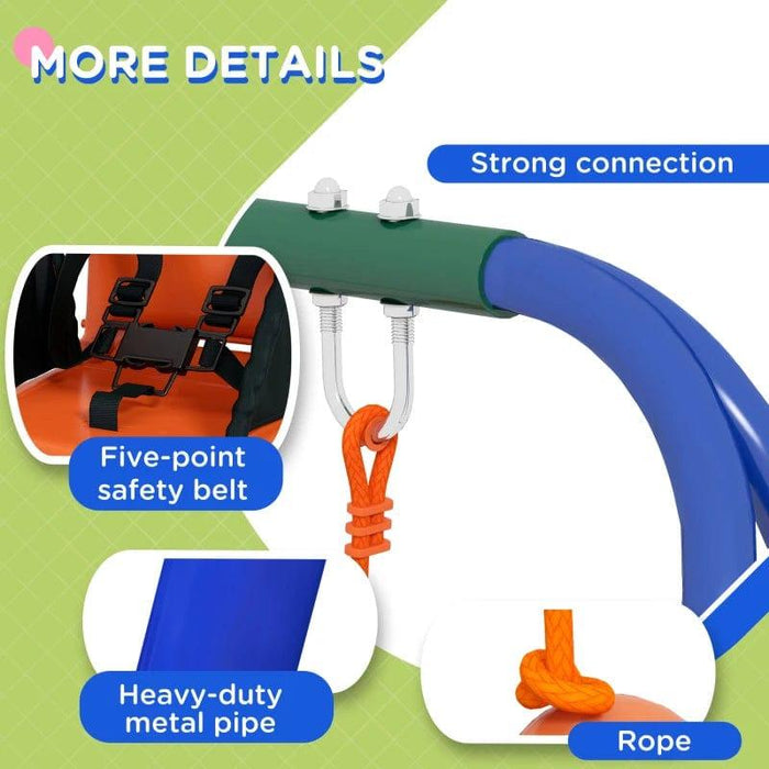 2-in-1 Toddler Garden Swing with Comfortable Seat and Safety Belt - Little and Giant Explorers Outsunny