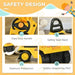 Yellow toddler ride-on tractor digger with safety features, easy handle, seat back, and wheels