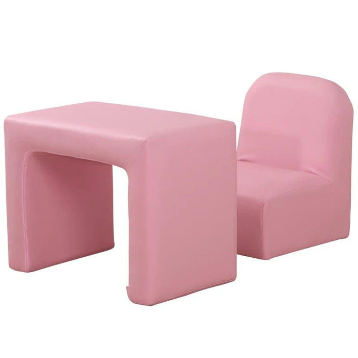 2-in-1 Toddler Sofa Chair in Pink - Little and Giant Explorers HOMCOM