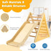 2-in-1 Wooden Climbing Frame with Gradient Adjustable Slide - Little and Giant Explorers Costway