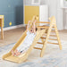 2-in-1 Wooden Climbing Frame with Gradient Adjustable Slide - Little and Giant Explorers Costway