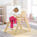 2-in-1 Wooden Climbing Frame with Gradient Adjustable Slide - Little and Giant Explorers Costway