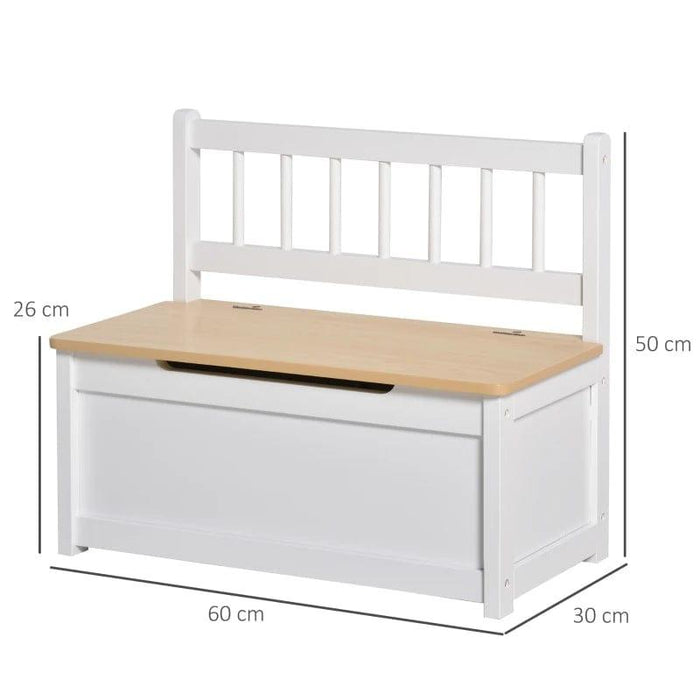 2 In 1 Wooden Seat Storage Bench - Little and Giant Explorers HOMCOM