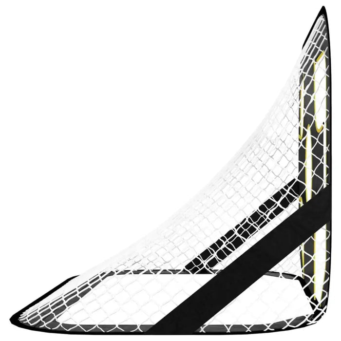2-in-1 football goal net with target, 120x80cm, black and yellow fibreglass frame