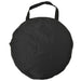 Black round carrying bag with handle for portable football goal net