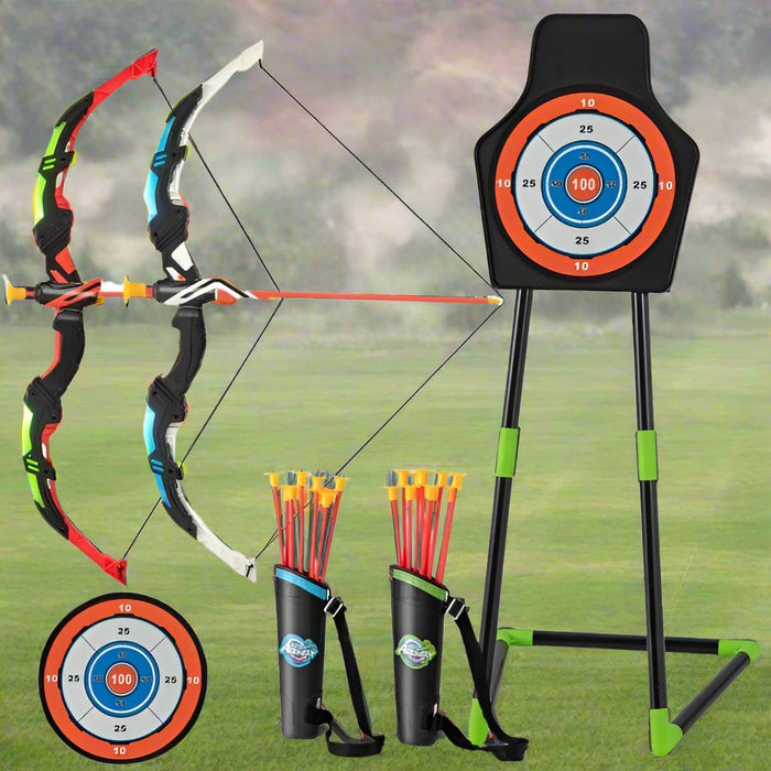 2 Kids Bow and Arrow Set with 20 Suction Cup Arrows - Little and Giant Explorers Costway