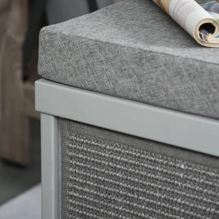 2-Level Cat House – Grey | Compact Cat Condo - Cushion, Sisal Scratching Pads and Hideaway Box PAWHUT - Little and Giant Explorers PawHut