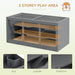 2-Level Wooden Hamster Cage - Grey | Gerbil Habitat with Spacious Run Area PAWHUT - Little and Giant Explorers PawHut