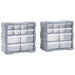 2 Multi-Drawer Organisers with 12 Drawers in Grey - Little and Giant Explorers vidaXL