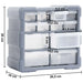 2 Multi-Drawer Organisers with 12 Drawers in Grey - Little and Giant Explorers vidaXL