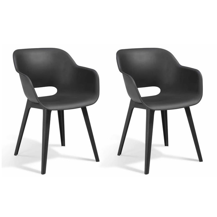 2 Outdoor Chairs 'Akola' in Graphite - Little and Giant Explorers Keter