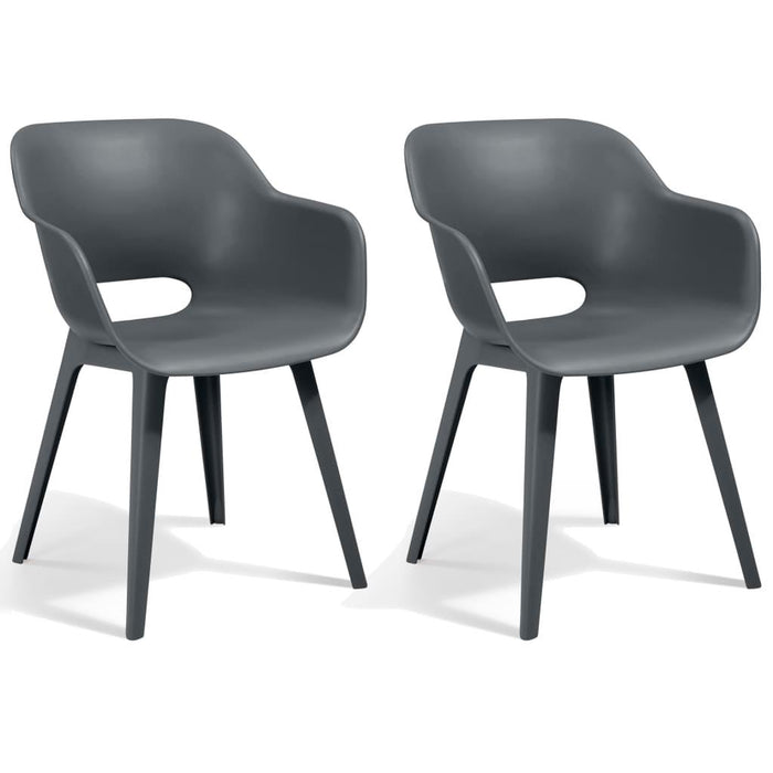 2 Outdoor Chairs 'Akola' in Grey - Little and Giant Explorers Keter