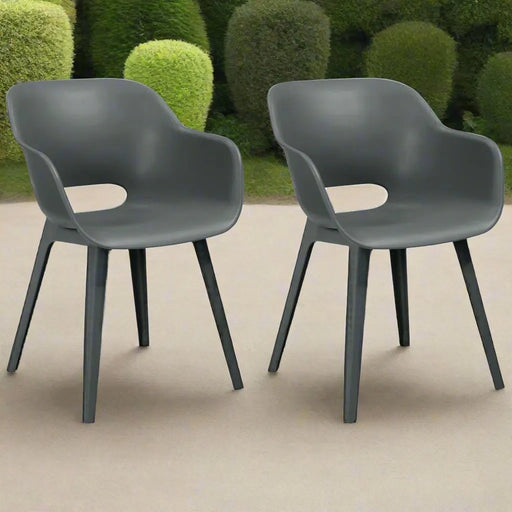 2 Outdoor Chairs 'Akola' in Grey - Little and Giant Explorers Keter