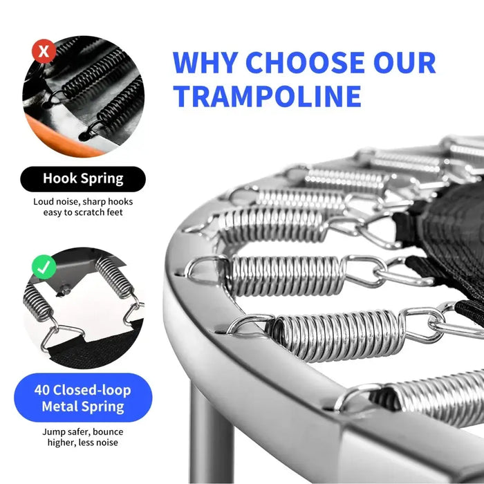 2-Person Double Oval Trampoline - Blue | Adjustable Handle - Fitness Rebounder COSTWAY - Little and Giant Explorers Costway