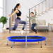 2-Person Double Oval Trampoline - Blue | Adjustable Handle - Fitness Rebounder COSTWAY - Little and Giant Explorers Costway