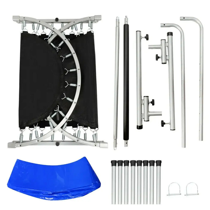 2-Person Double Oval Trampoline - Blue | Adjustable Handle - Fitness Rebounder COSTWAY - Little and Giant Explorers Costway