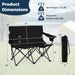 2-Person Folding Camping Chair – Black Loveseat | High Back, Cup Holders and Carry Bag COSTWAY - Little and Giant Explorers Costway