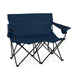2-Person Folding Camping Chair – Blue Loveseat | High Back, Cup Holders and Carry Bag COSTWAY - Little and Giant Explorers Costway
