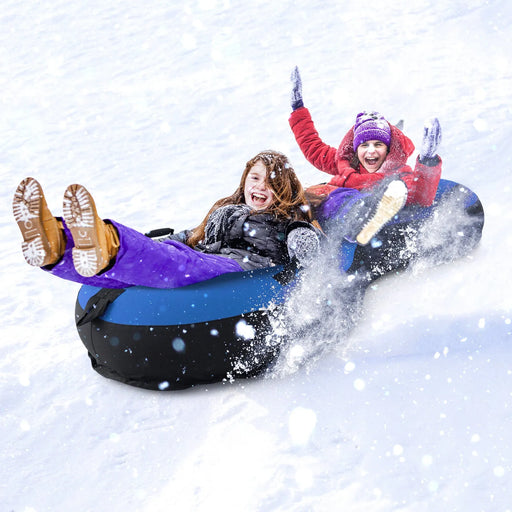 2 Person Inflatable Snow Tube in Blue - Little and Giant Explorers Costway