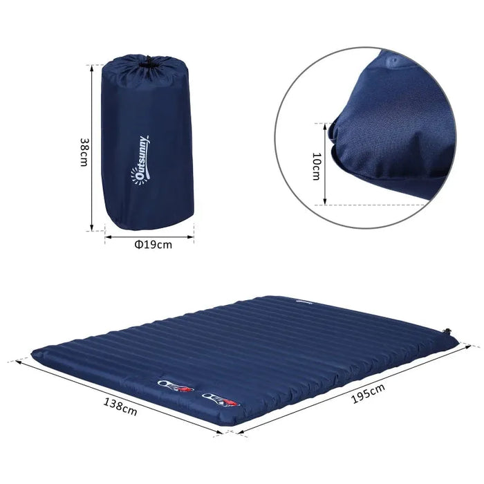 2 Person Ultralight Camping Inflating Sleeping Mat - Little and Giant Explorers Outsunny