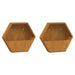 Two hexagonal corten steel wall planters with weathered rust finish for indoor or outdoor gardening