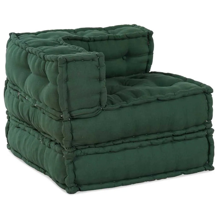 2-Piece Fabric Modular Sofa – Green | Pouffe Set - Space-Saving Modern Design VIDAXL - Little and Giant Explorers