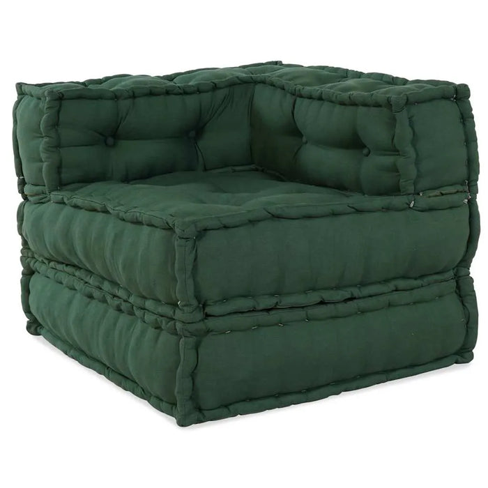 2-Piece Fabric Modular Sofa – Green | Pouffe Set - Space-Saving Modern Design VIDAXL - Little and Giant Explorers