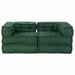 2-Piece Fabric Modular Sofa – Green | Pouffe Set - Space-Saving Modern Design VIDAXL - Little and Giant Explorers
