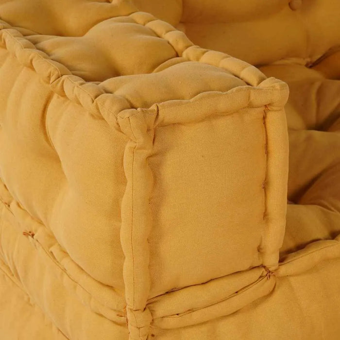 2-Piece Fabric Modular Sofa – Yellow | Pouffe Set - Space-Saving Design VIDAXL - Little and Giant Explorers