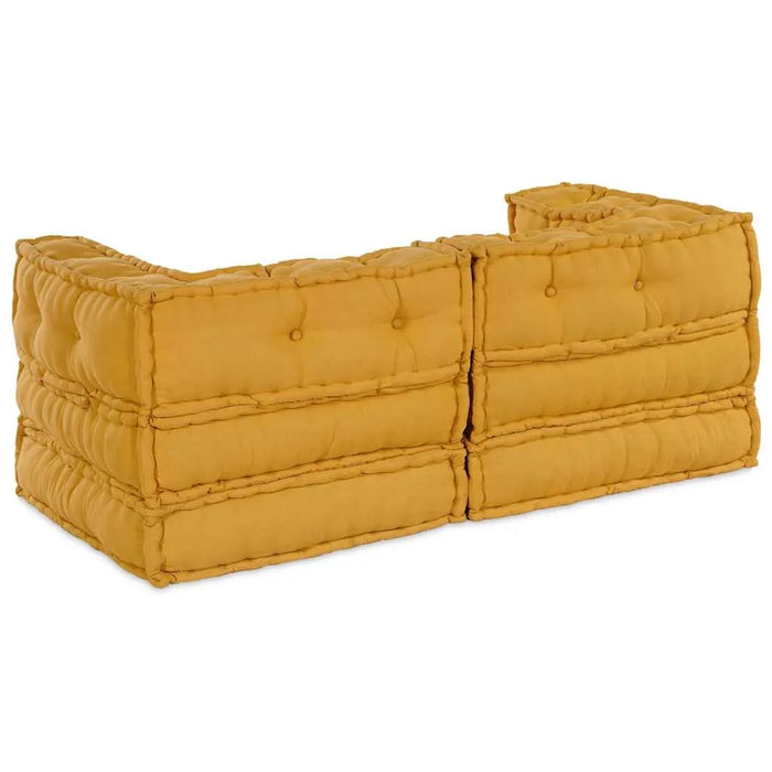 2-Piece Fabric Modular Sofa – Yellow | Pouffe Set - Space-Saving Design VIDAXL - Little and Giant Explorers