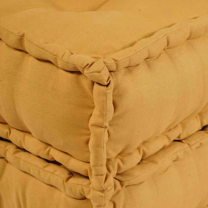 2-Piece Fabric Modular Sofa – Yellow | Pouffe Set - Space-Saving Design VIDAXL - Little and Giant Explorers