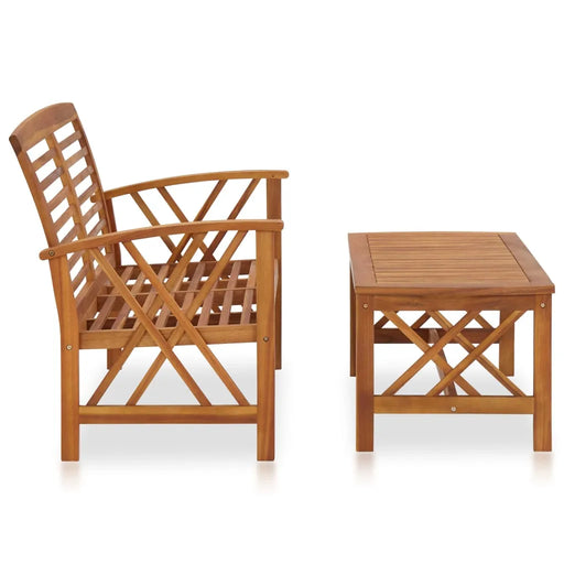 2 Piece Garden Lounge Set in Solid Acacia Wood - Little and Giant Explorers vidaXL