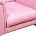 Close-up of a pink kids armchair with soft padded upholstery