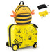 2-Piece Kids Ride-On Luggage Set – Bee Design | 18" Hard-shell Suitcase and 12" Backpack COSTWAY - Little and Giant Explorers Costway