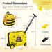 2-Piece Kids Ride-On Luggage Set – Bee Design | 18" Hard-shell Suitcase and 12" Backpack COSTWAY - Little and Giant Explorers Costway