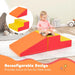 2-Piece Kids Soft Play Step and Slide Climber Set – Orange | Indoor Developmental Play COSTWAY - Little and Giant Explorers Costway