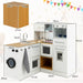 2-Piece Kids Kitchen Play Set with Washing Machine | Customised Modular Design - Little and Giant Explorers Costway