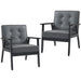 2-Piece Retro Accent Chair Set – Grey and Black | Beech Wood Frame HOMCOM - Little and Giant Explorers