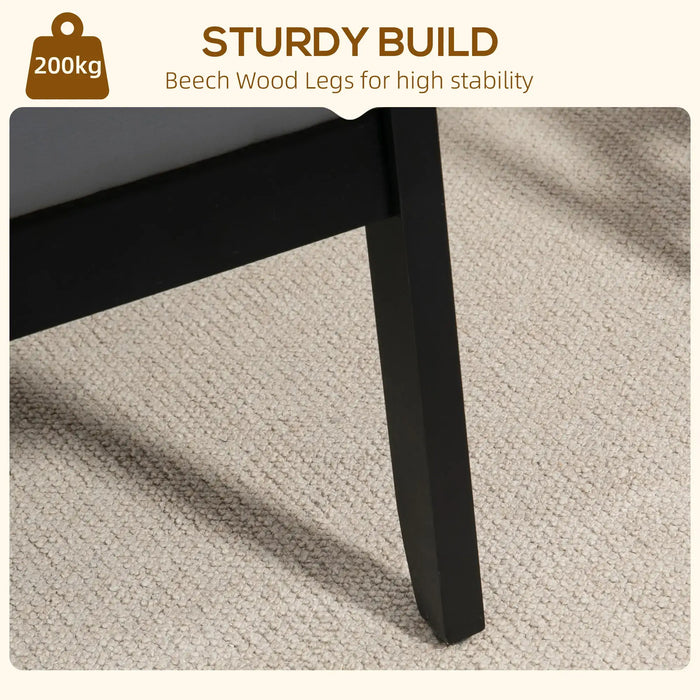 2-Piece Retro Accent Chair Set – Grey and Black | Beech Wood Frame HOMCOM - Little and Giant Explorers